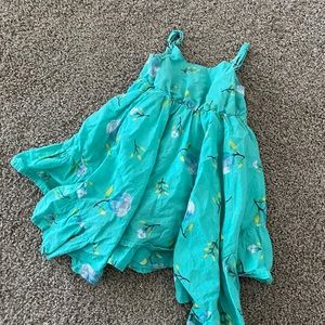 Blue/Green Floral SUPER Flowy Toddler Dress